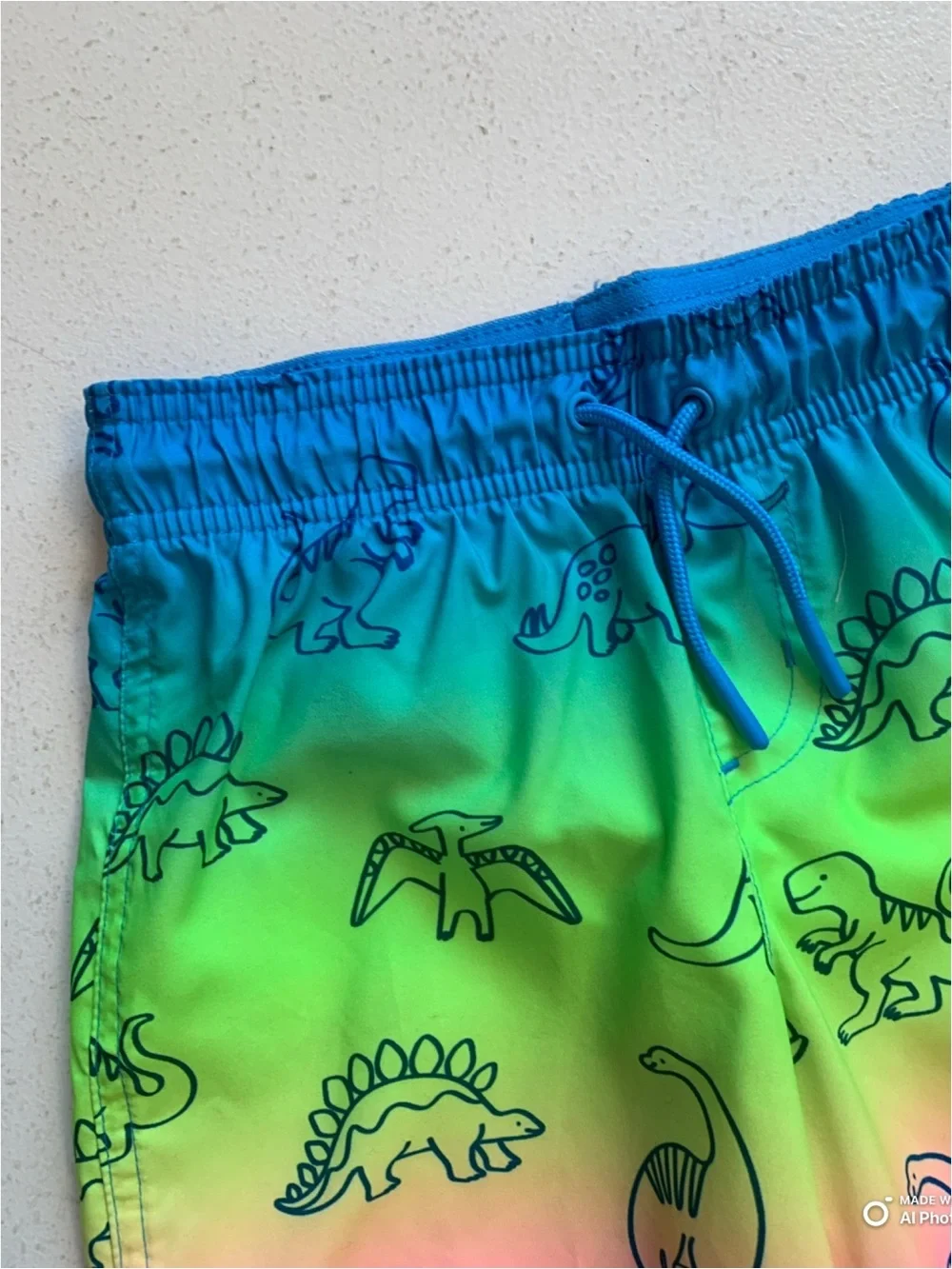 Cat & Jack Dinosaur Print Swim Trunks Swimsuit Boys Size 5T NWT Blue Green Pink